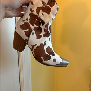 BEAST FASHION Brown and White Heeled Boots